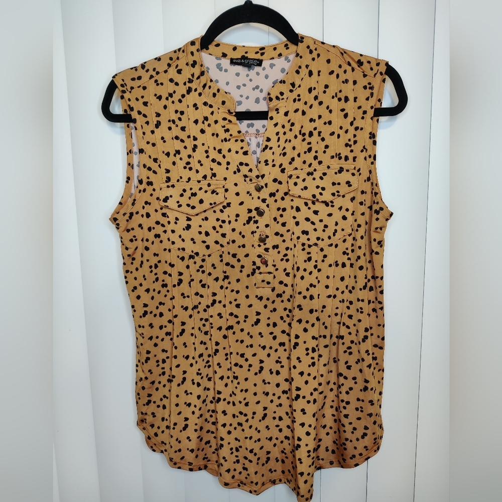 Ava & grace animal print blouse size PL - Picture 1 of 3